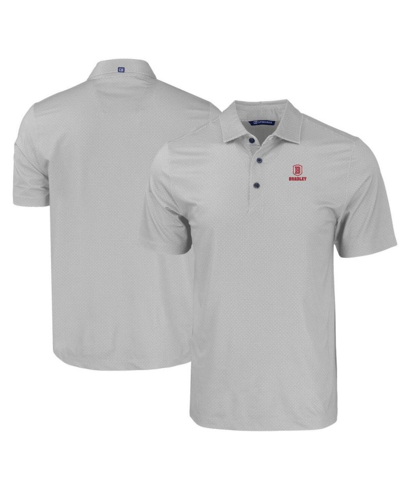 Men's Gray Bradley Braves Pike Eco Tonal Geo Print Stretch Polo