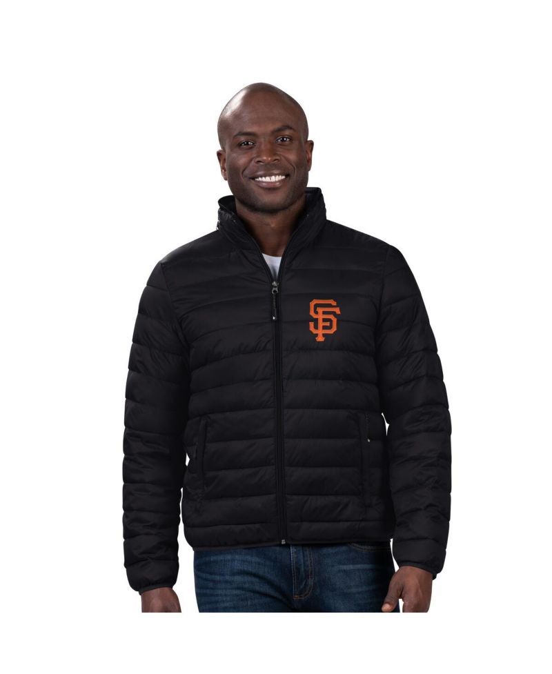 Men's Black San Francisco Giants Packable Neck Pillow Full-Zip Puffer Jacket