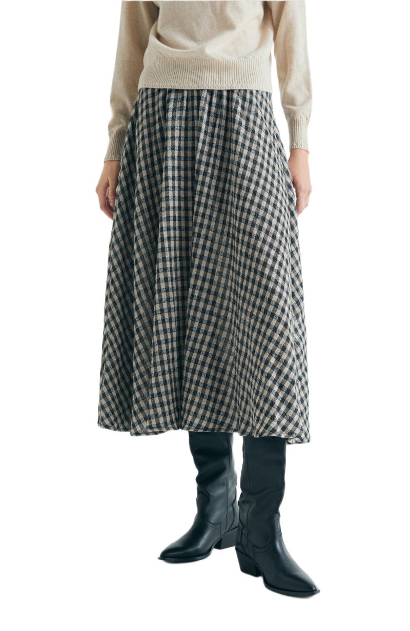 Women's Plaid Midi Skirt