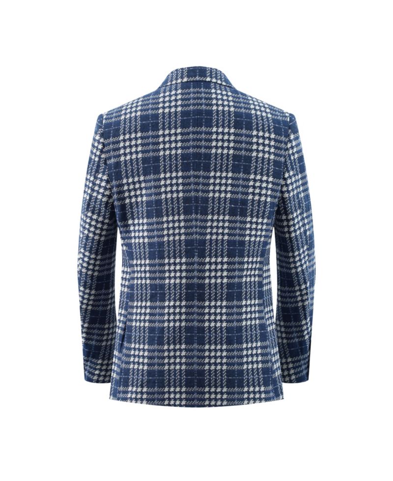 Boys Slim Fit Buffalo Plaid Blazer