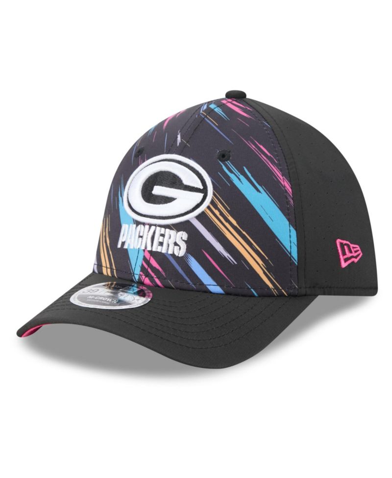 Men's Black Green Bay Packers 2026 NFL Cruical Catch 39THIRTY M-Crown Stretch Hat