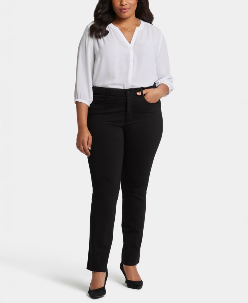 Plus Size Marilyn Straight Ponte Pants with Lift Tuck Technology