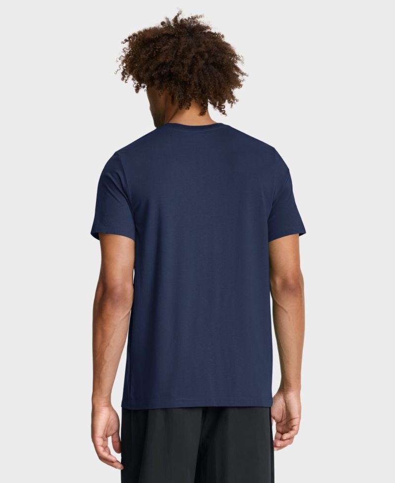 Men's Navy Detroit Tigers Tri-Blend Logo T-Shirt