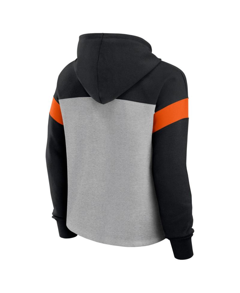 Women's Heather Gray/Black Cincinnati Bengals Bold Play Call Pullover Hoodie