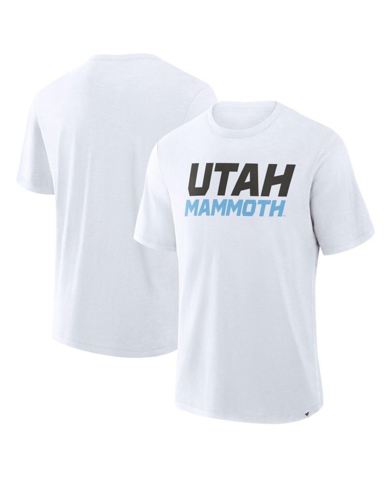 Men's White Utah Mammoth Wordmark Stadium Slub T-Shirt
