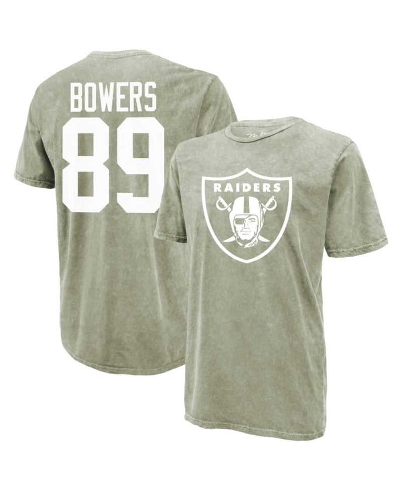 Men's Las Vegas Raiders Brock Bowers Distressed Mineral-Washed T-Shirt
