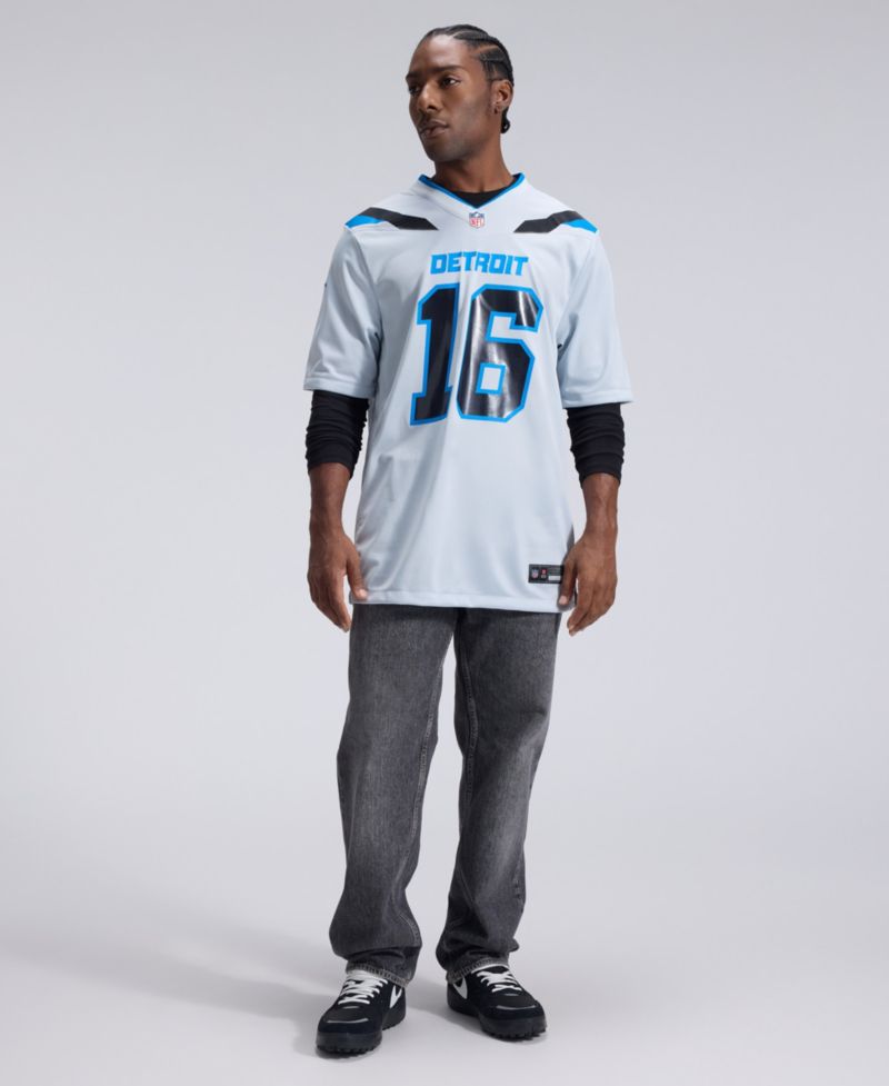 Men's Jared Goff Silver Detroit Lions 2026 Rivalries Collection Game Jersey
