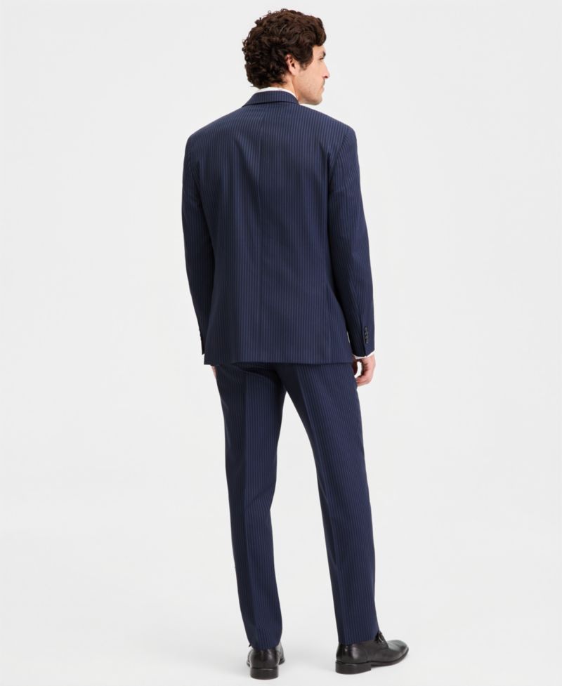 Men's Classic-Fit Navy Pinstripe Double-Breasted Suit Separates