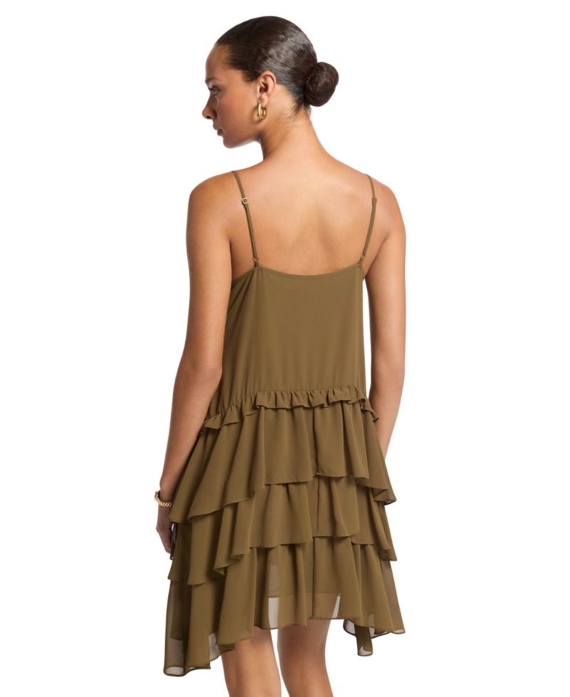Women's Tiered Ruffle High-Low Tank Mini Dress
