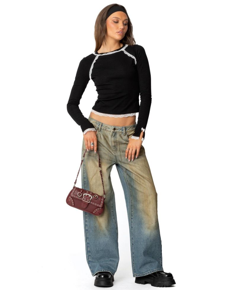 Women's Edith Lacey Ribbed Top