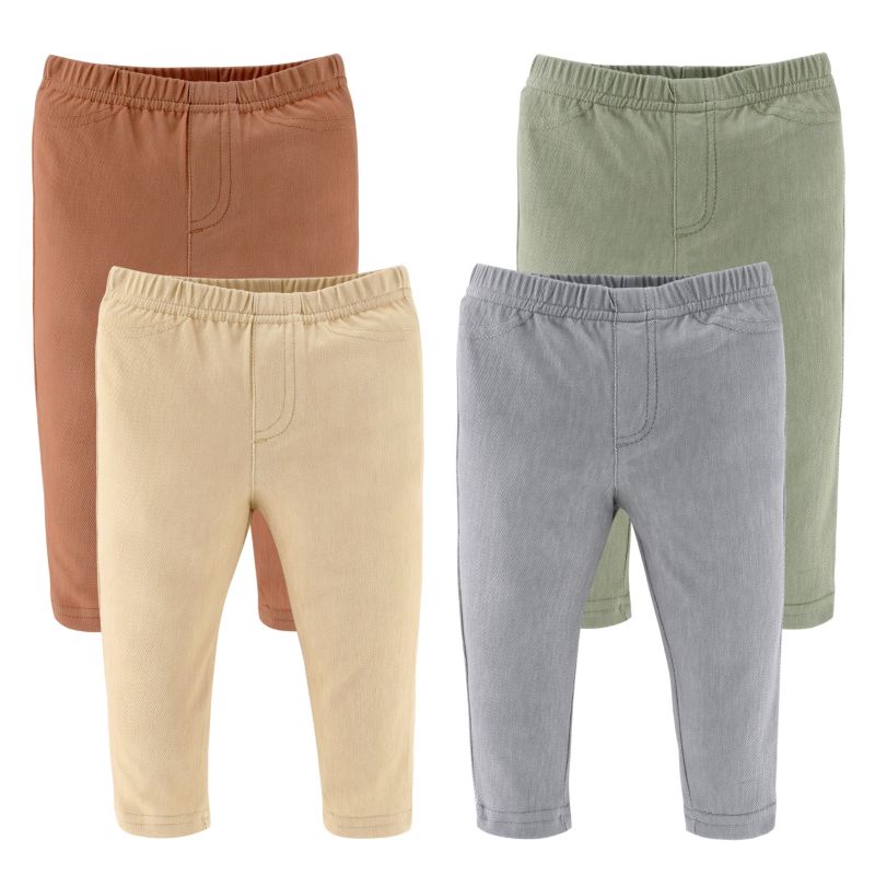 Baby Boys Jeggings, 4-Pack, Neutral