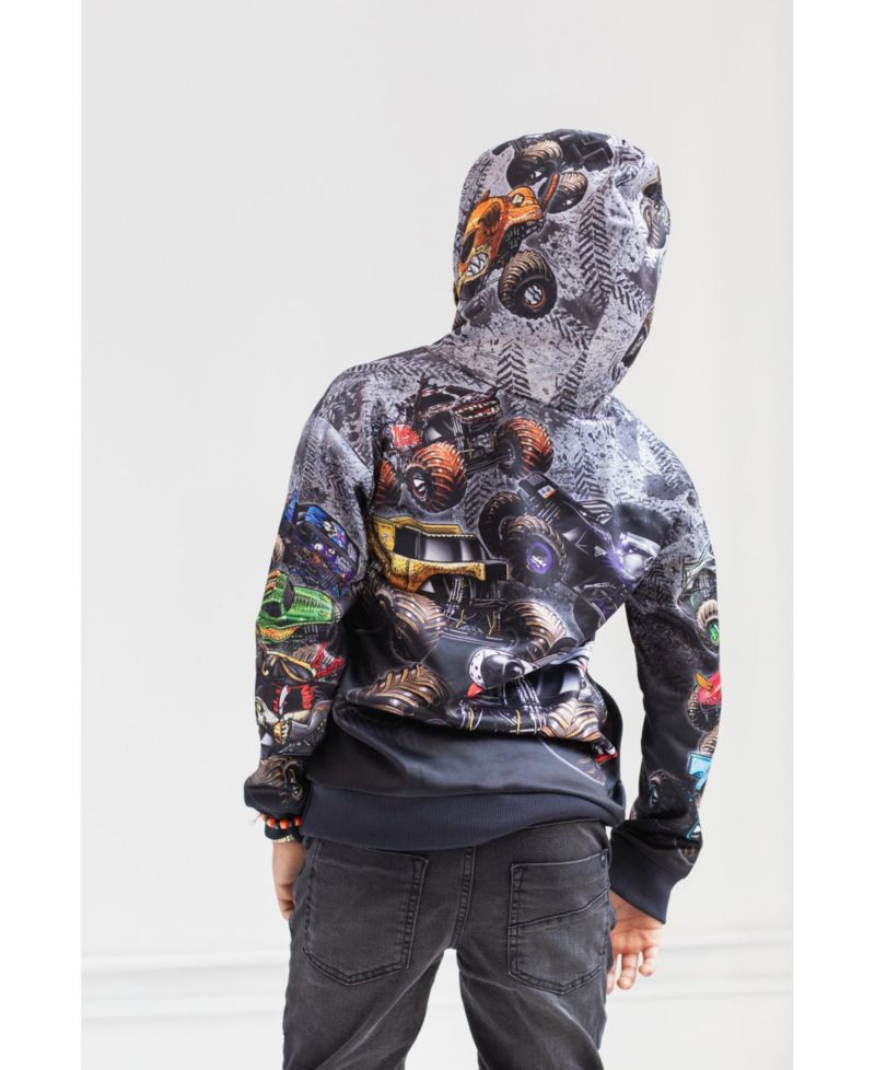 Zombie Grave Digger Megalodon Fleece Pullover Hoodie Toddler| Child Boys