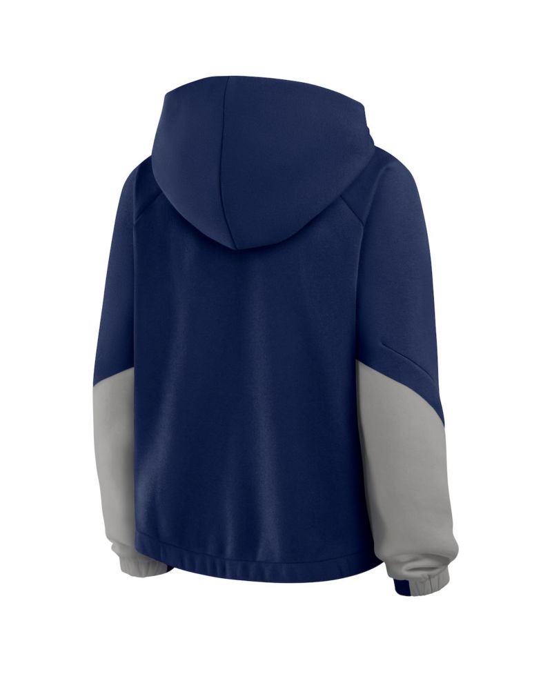 Women's Navy New York Yankees Oversized Time to Win Pullover Hoodie
