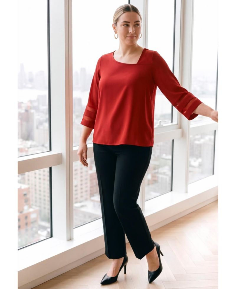 Women's Sheer Bell Sleeve Tunic