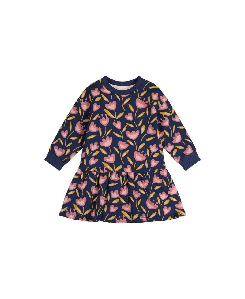 Big Girls (6 - 8) French Terry Dress Tulip Print