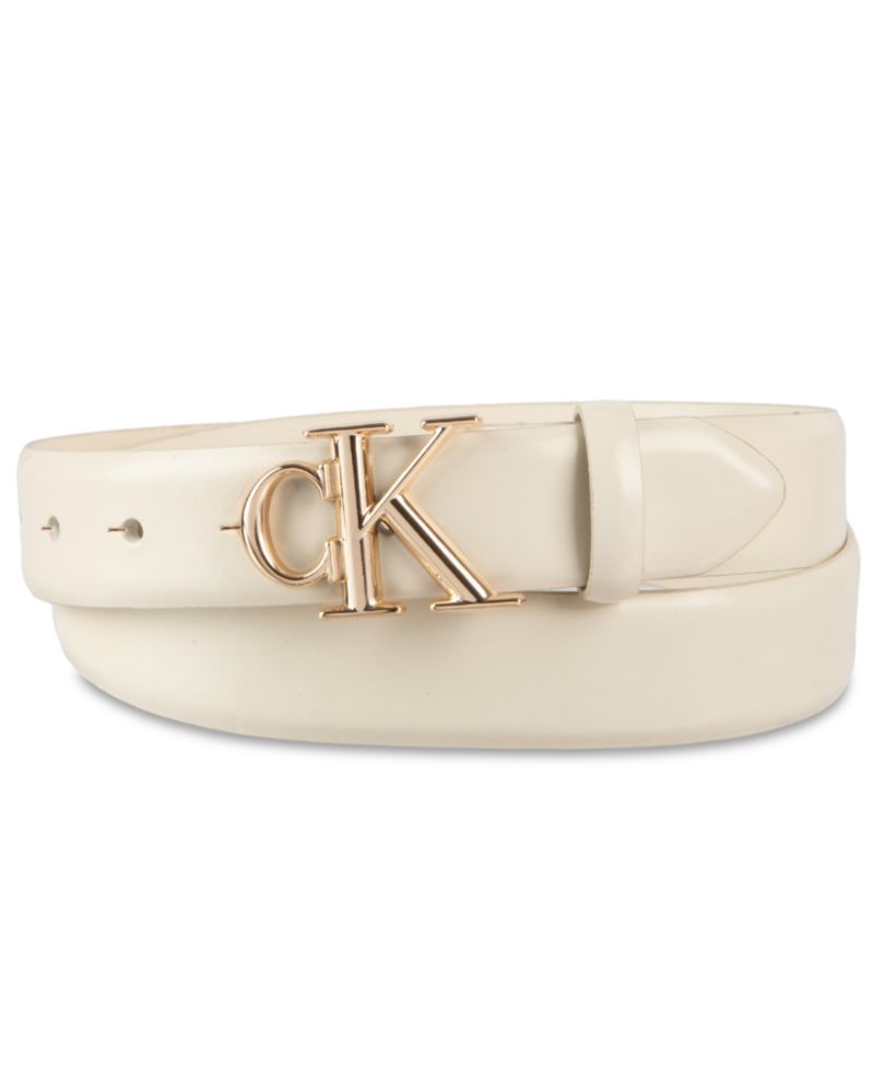 Women's CK Monogram Buckle Skinny Belt