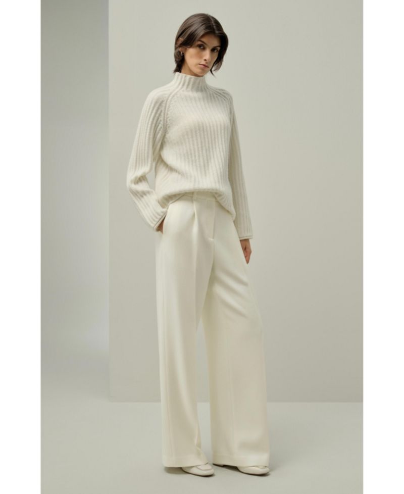 Women's Pointelle Mock Neck Sweater