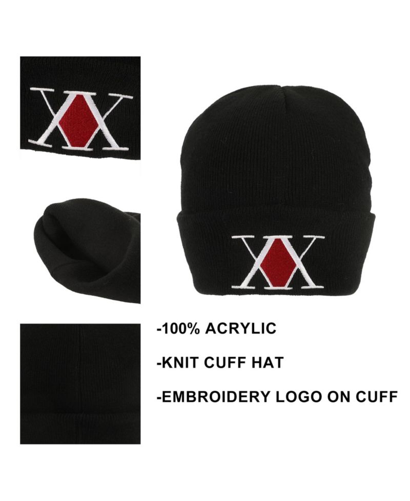 Men's Embroidered Logo Black Cuff Beanie.