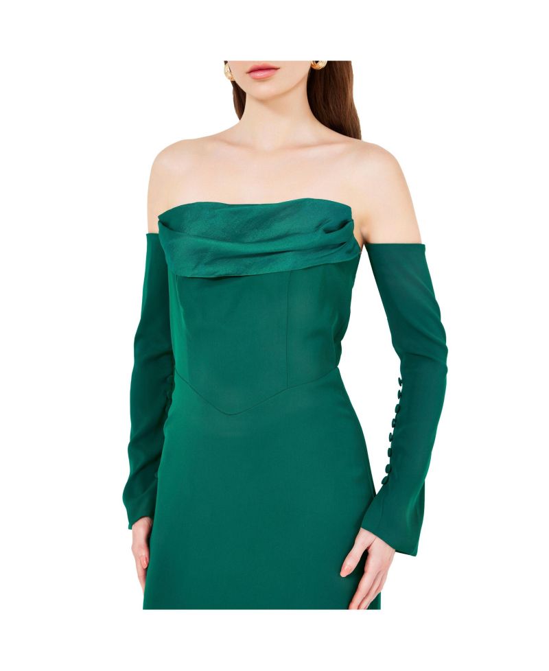 Women's Off-The-Shoulder Pleat Drape Gown