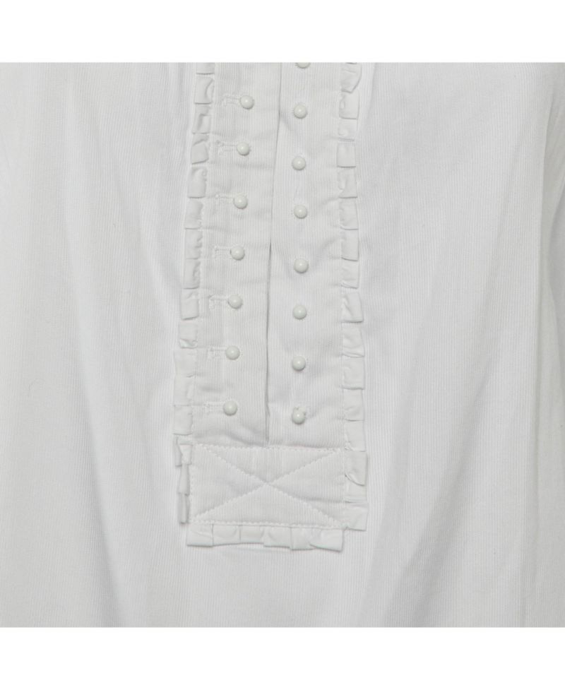 Women's Cotton Ruffled Bead-Button Blouse