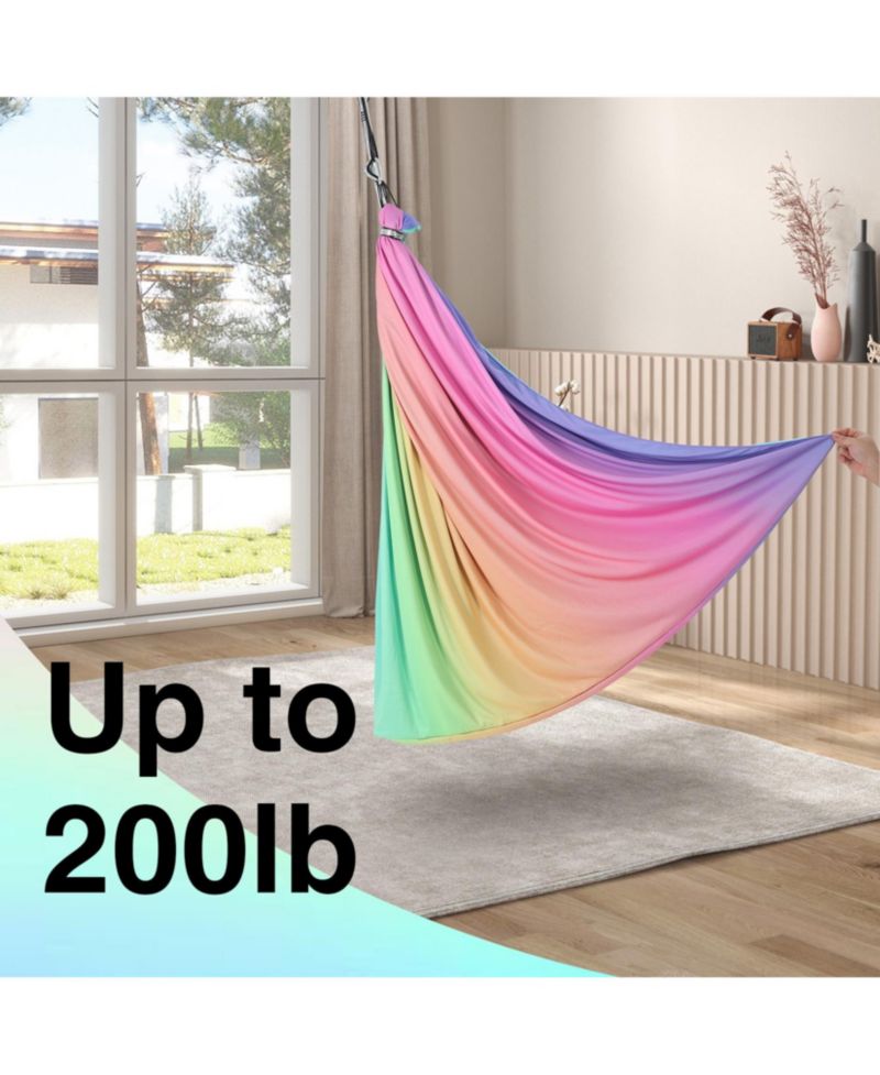Dual-Layer Sensory Swing, 55" x 59", 360degree(s) Swivel, Holds Up to 300 lb, Indoor Outdoor Therapy Swing