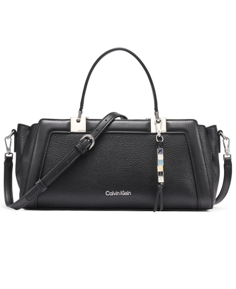 Jean Top Zipper Satchel with Removable Hangoff