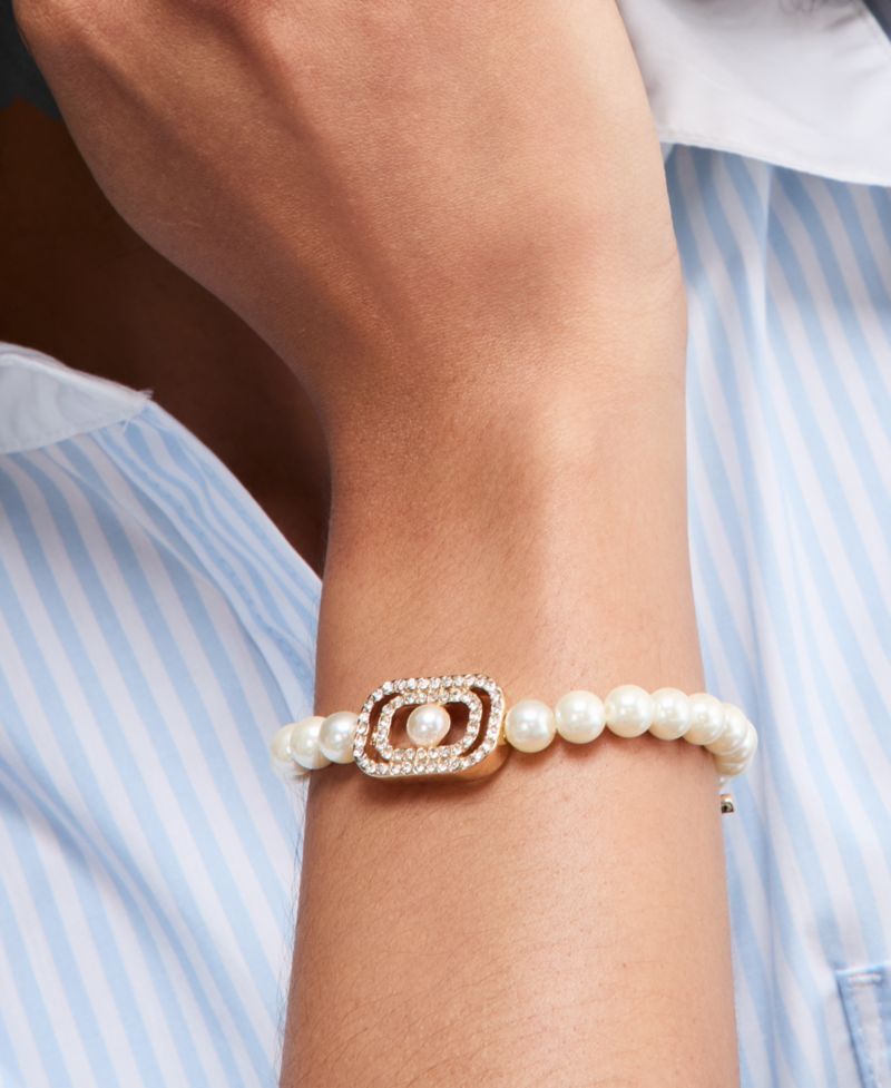 Faux Pearl Flex Toggle Bracelet