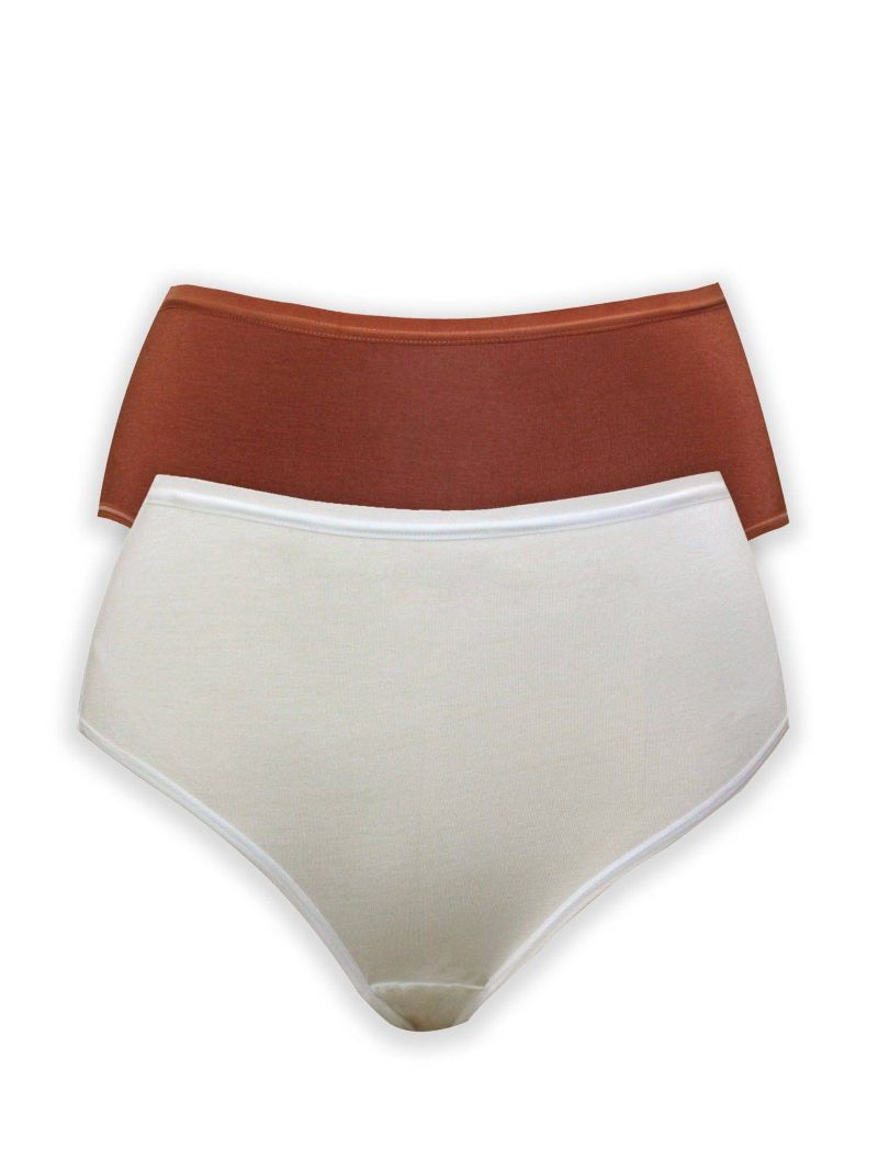 Women's Cozy Brief 2 Pack, Spice/Pearl White