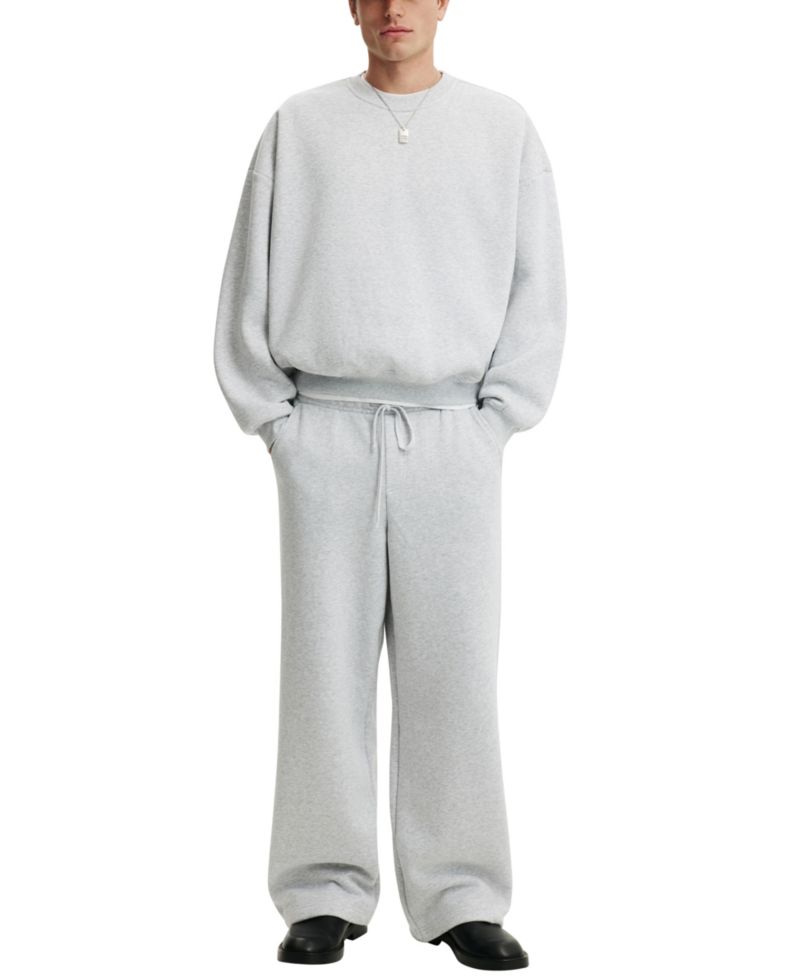 Men's Oversized Cotton-Blend Crew Sweater