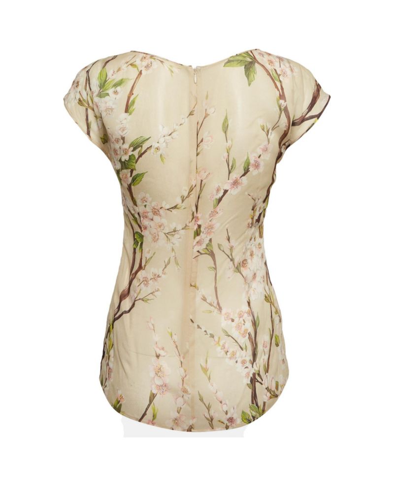 Women's Floral Print Chiffon Sheer Top
