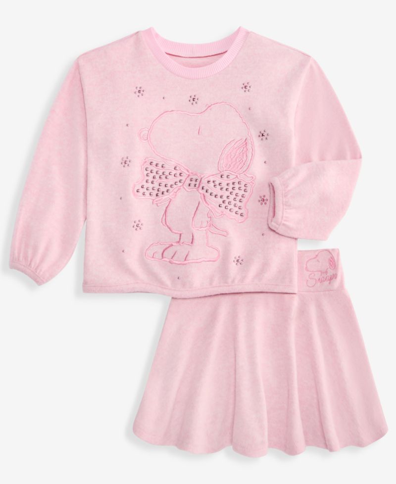 Girls' 2T-6X Snoopy Top and Skort, 2-Piece Set