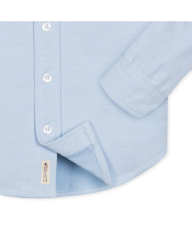 Hope and Henry Boys' Long Sleeve Pique Button Down Shirt