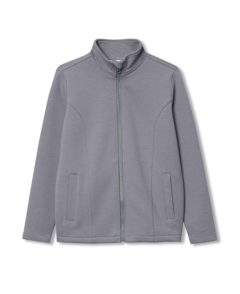 Boys Long Sleeve Knit Full Zip Mock Neck Sweatshirt
