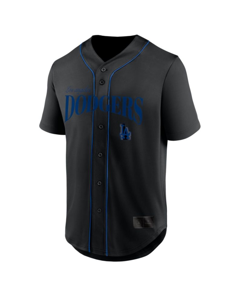 Men's Black Los Angeles Dodgers Franchise Button-Up Fashion Top