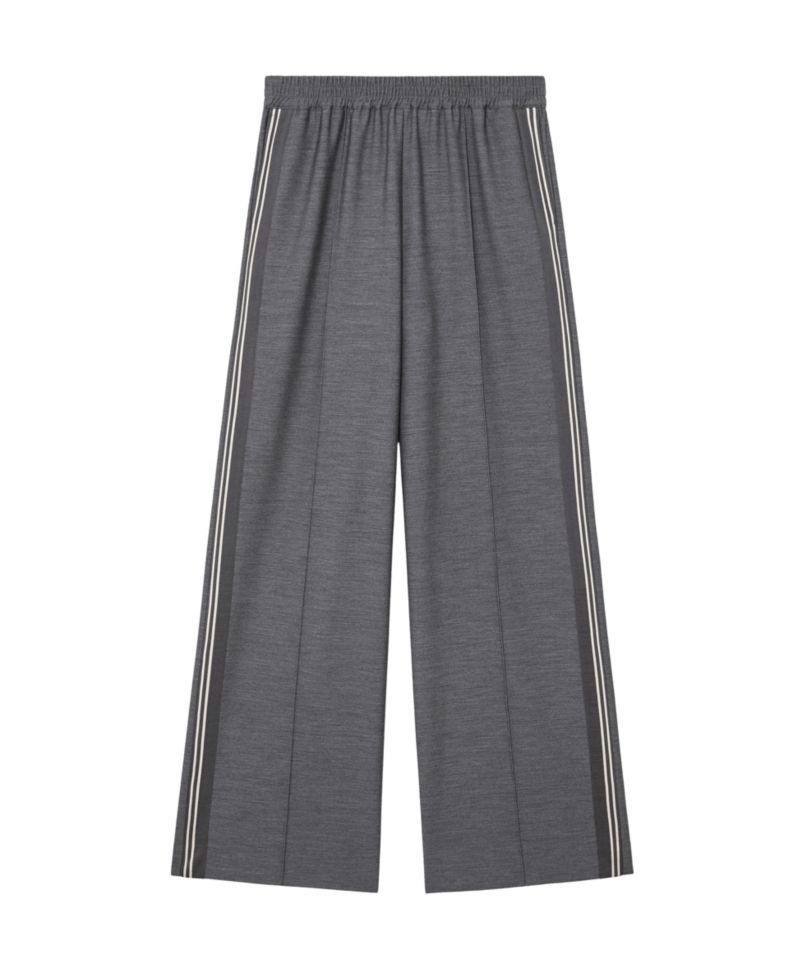 Women's Marlow M&eacute;lange Side-Stripe Wide-Leg Pants
