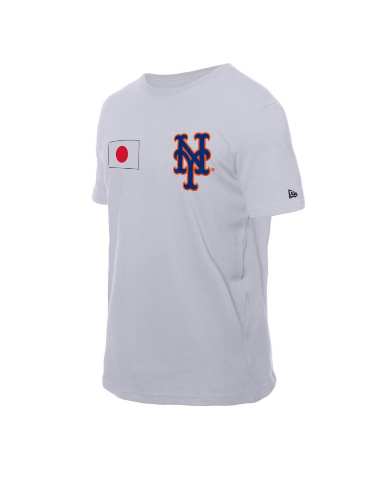 Men's White New York Mets Japanese Flag T-Shirt
