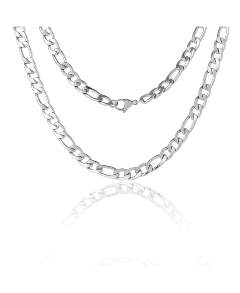 Men’s Figaro Chain Necklace, Silver-Tone 22'' Links
