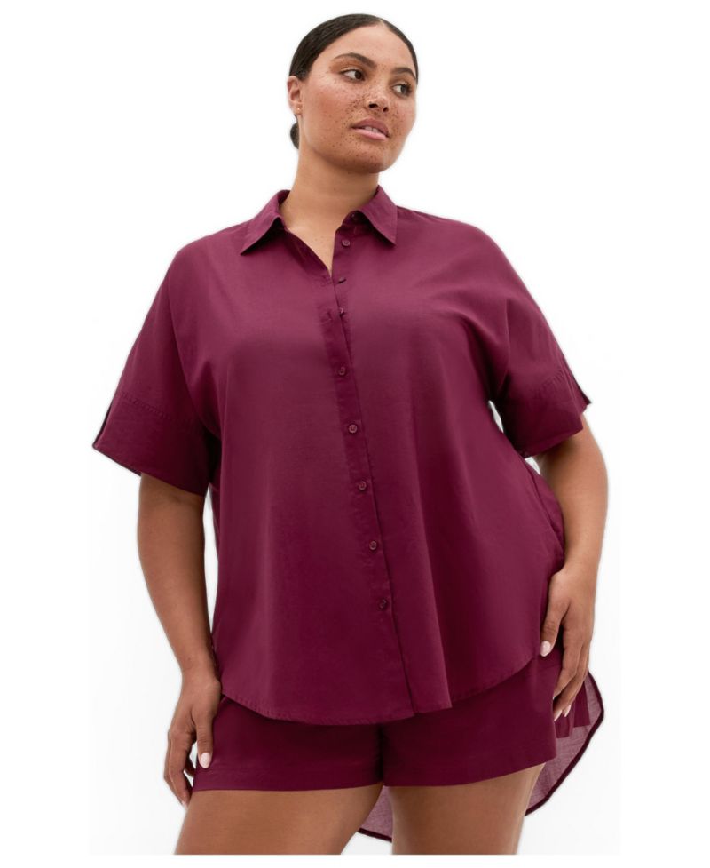 Plus Size Lola Longline Cotton Shirt