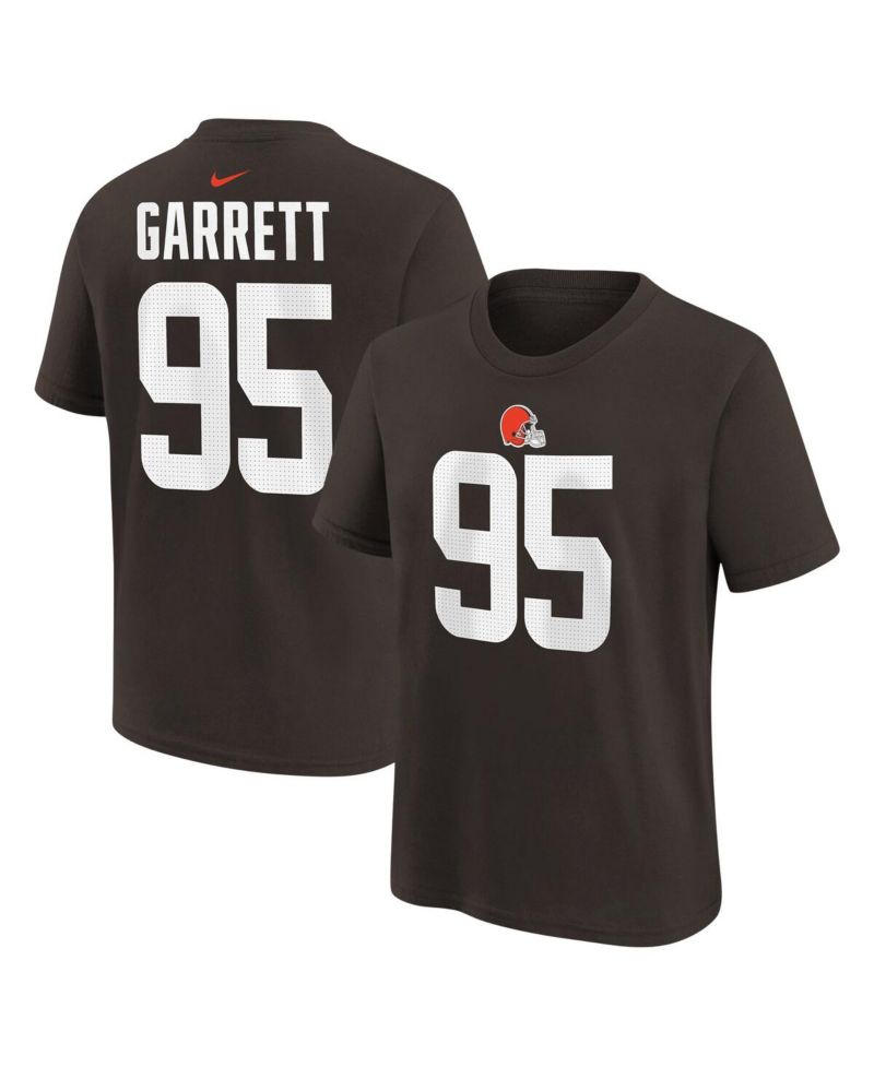 Big Boys and Girls Myles Garrett Brown Cleveland Browns Player Name & Number T-Shirt