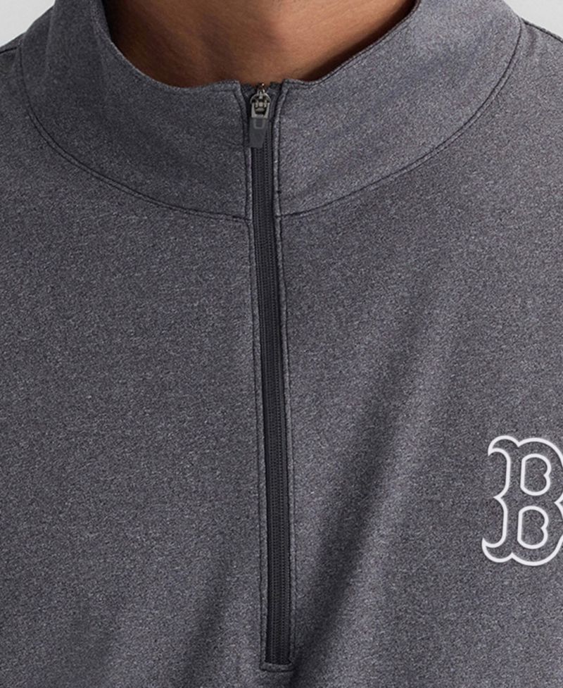 Men's Charcoal Boston Red Sox Clutch Quarter-Zip Pullover Sweatshirt