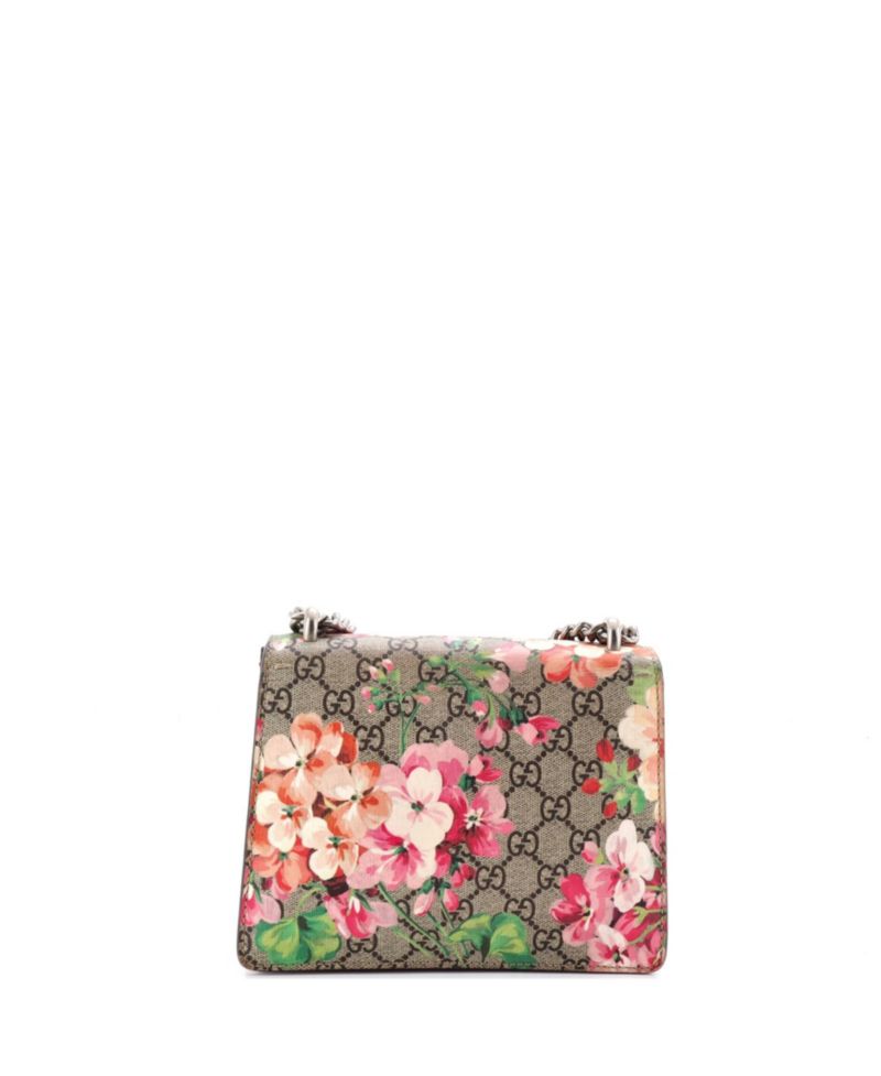 Mini Dionysus Bag Blooms Print GG Coated Canvas