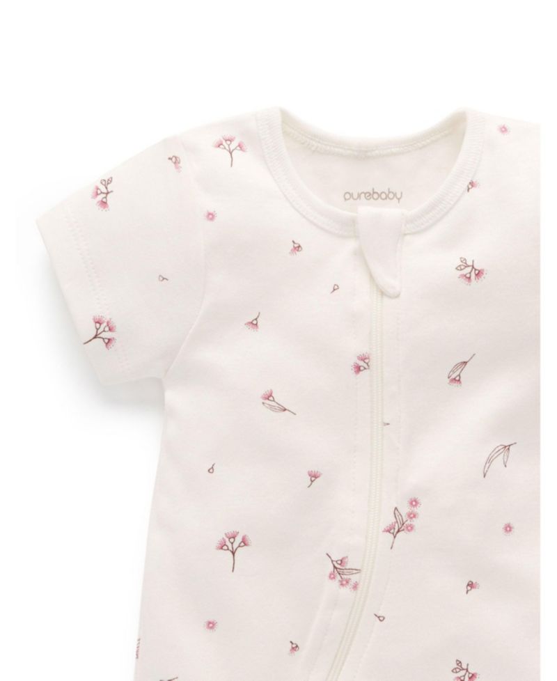 Baby Girls Shorts Sleeve Zip Coverall