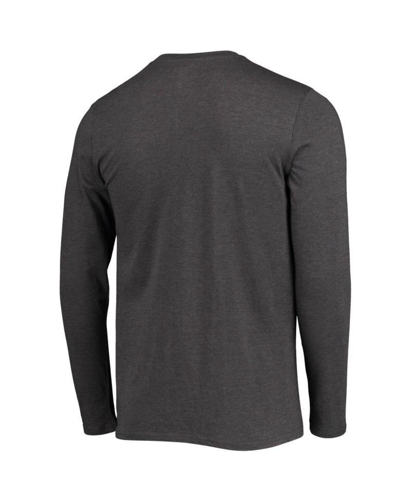Men's Scarlet, Heathered Charcoal Distressed Nebraska Huskers Meter Long Sleeve T-shirt and Pants Sleep Set