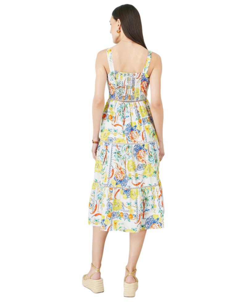 Women's Print Cotton Midi Sun Dress