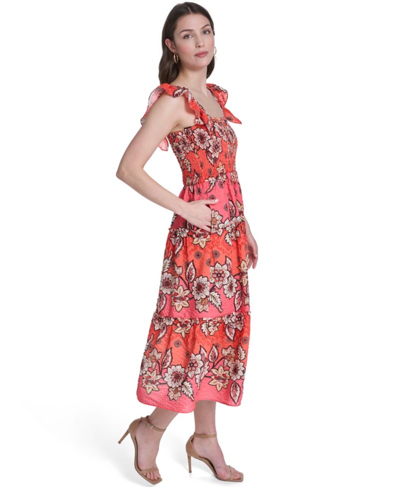Petite Square Neck Sleeveless Midi Dress