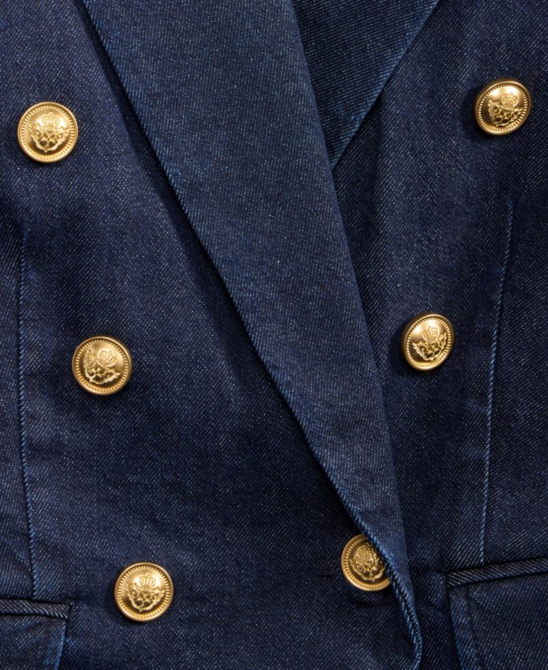 Women's Double-Breasted Denim Blazer
