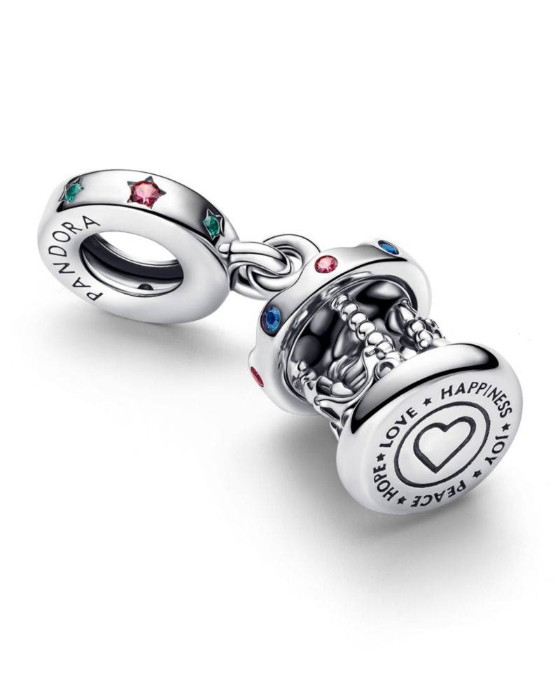Sterling Silver Spinning Carousel Dangle Charm