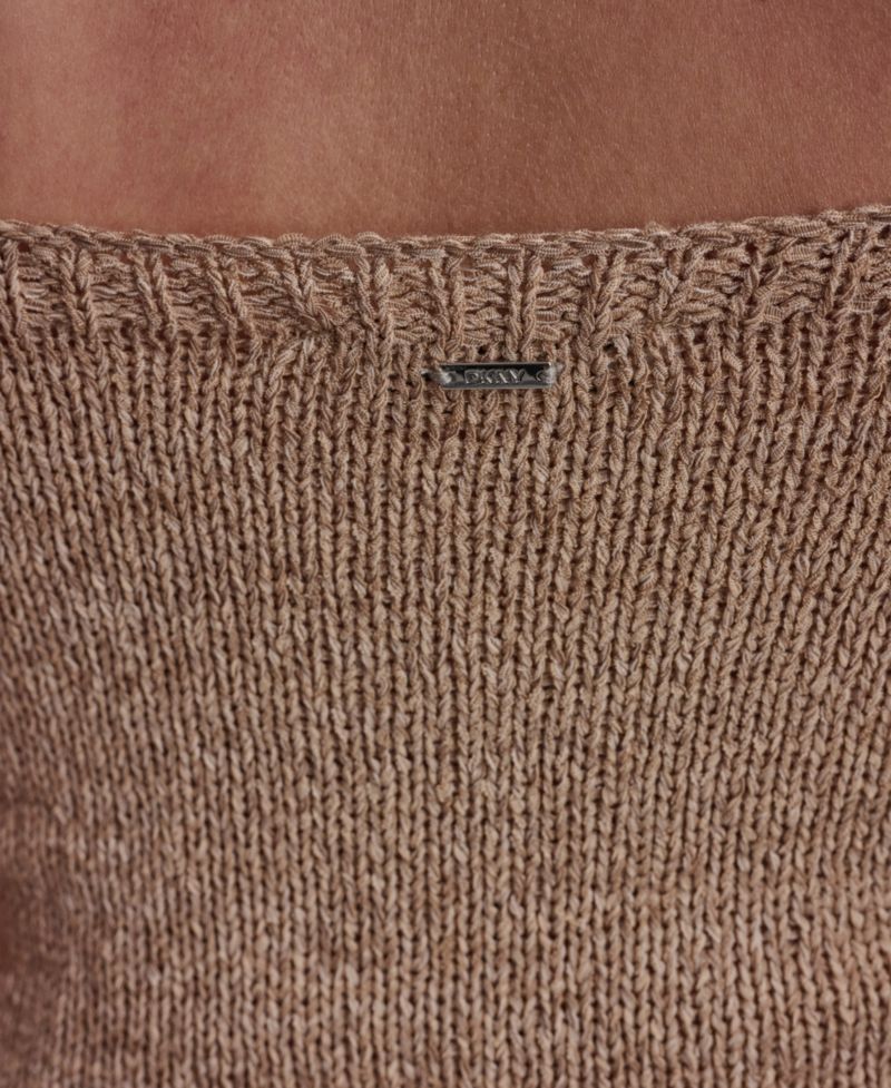 Women's Curved Hem Rib Details Scoop Neck Cami Top