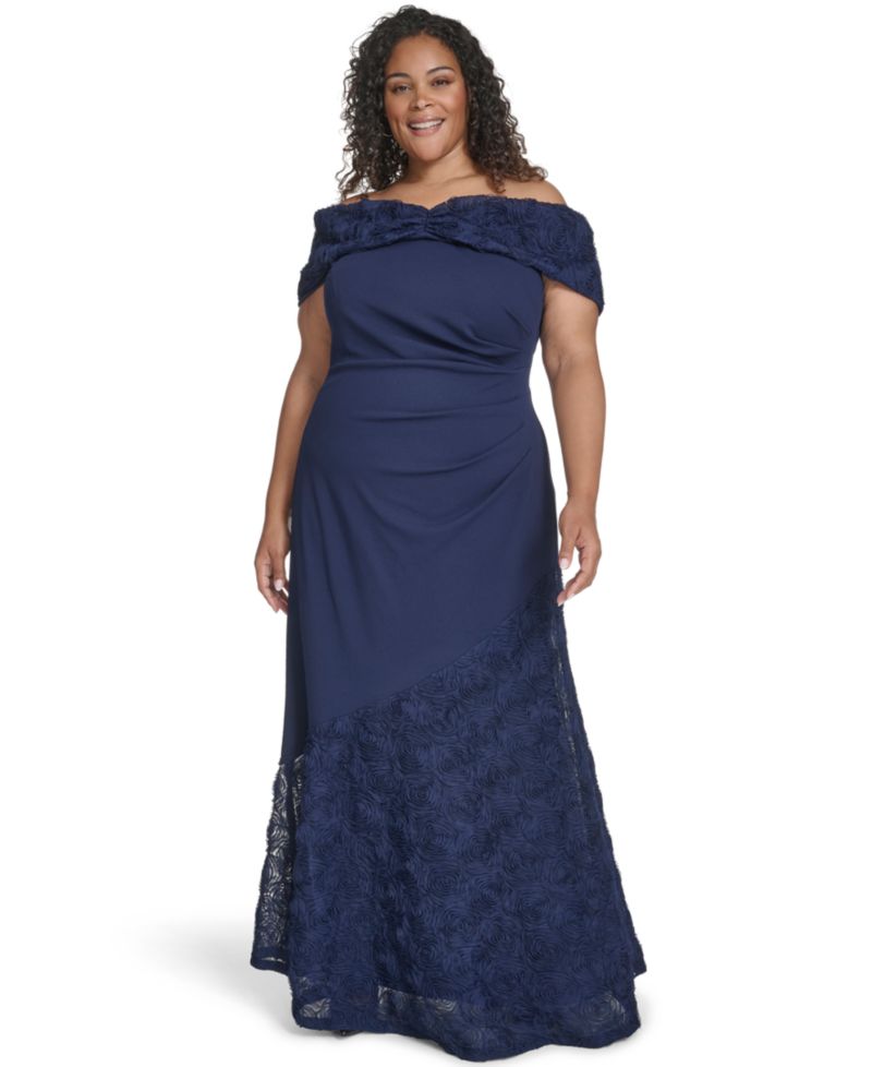 Plus Size Off-The Shoulder Mermaid Gown