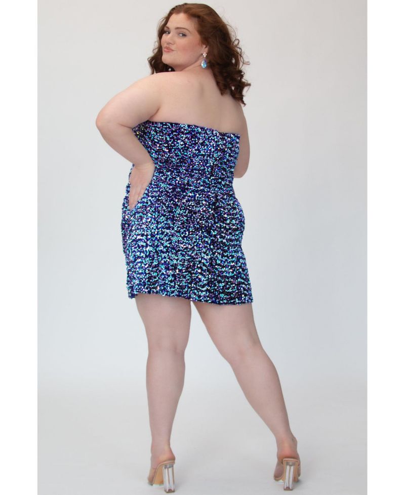Women's Sequin Strapless Corset Mini Dress